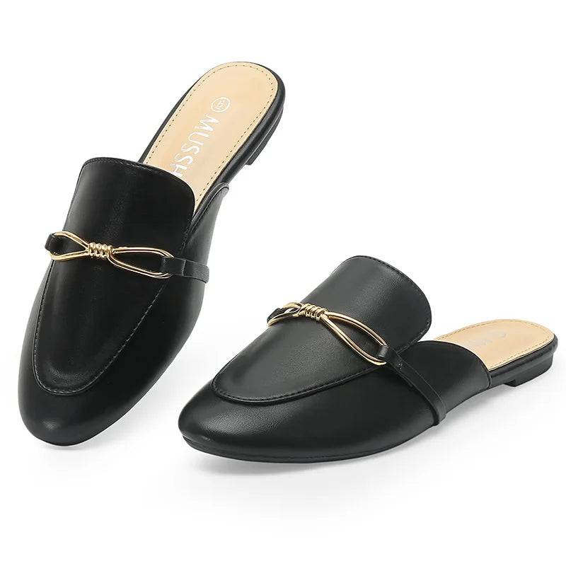 Mule Feminino Clássico Preto Brilhante