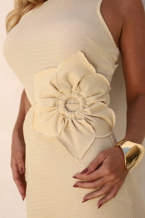 Vestido Midi Lótus Nude