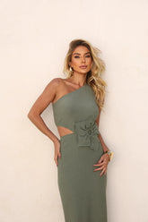 Vestido Midi Lótus Verde